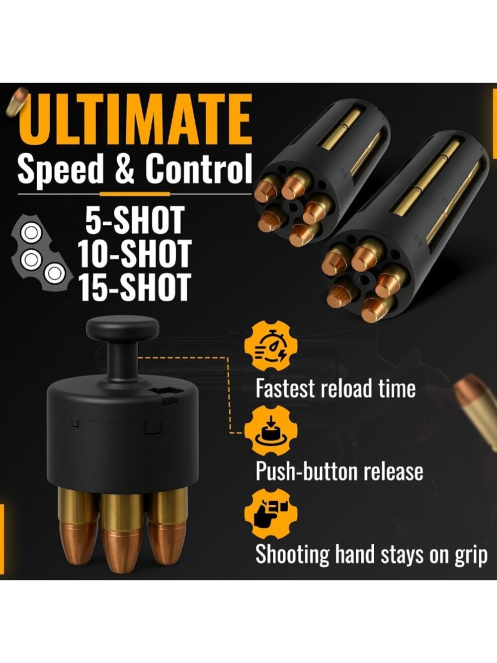High-Capacity 357 Magnum Speed Loader for 5-Shot Revolvers - 15 Round EDC Tool - Picture 6 of 7